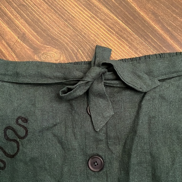 NWT Disturbia Basilisk Green Linen Blend Button Up Midi Skirt - Picture 11 of 16